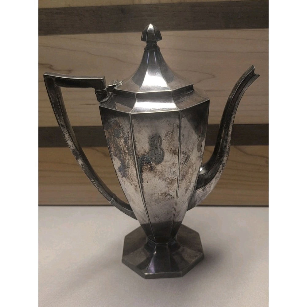 Vintage Wilcox Silverplate Co Teapot Hinged w/ Lid 8.75" Antique 1951 Art Deco B